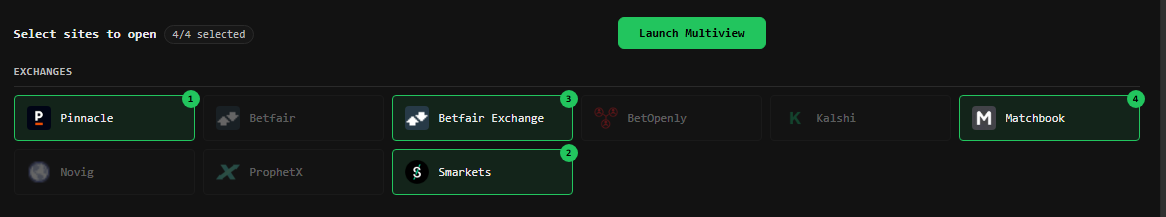 Exchange selection for multiview