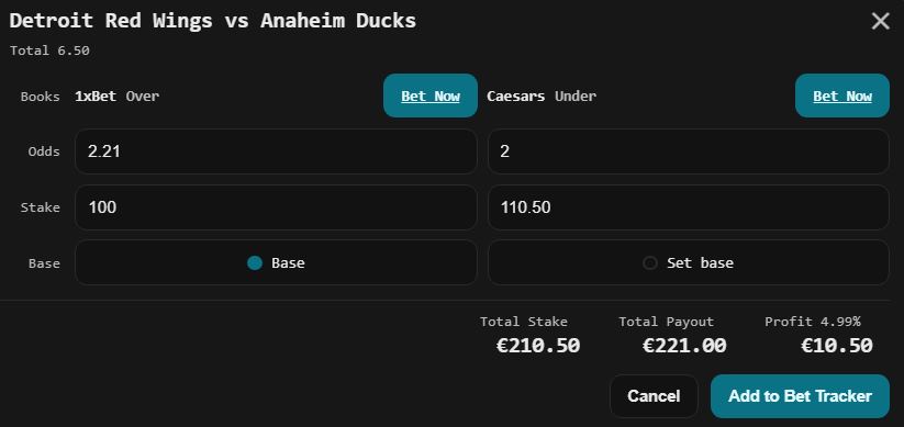 Arbitrage opportunity in FairOdds Terminal