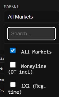 Market selection filter