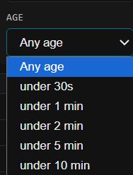 AGE filter options